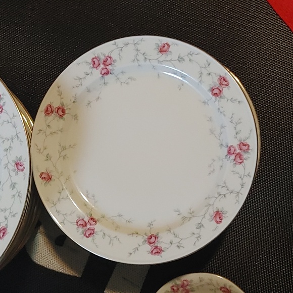 Bavaria-Schumann Arzberg BAVARIAN ROSE 7 Saucers,20 plates, 1 gravy boat Germany - Picture 3 of 4